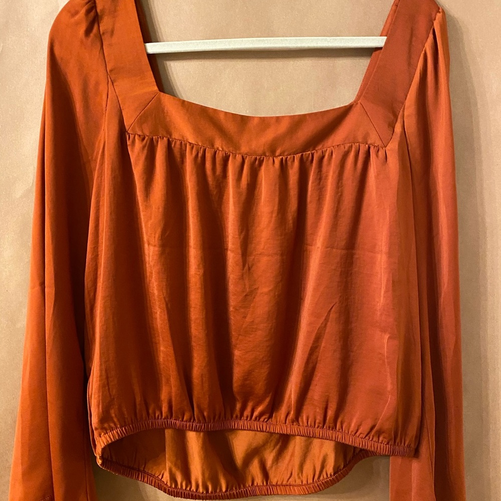 Express Satin Button Front Top - image 3